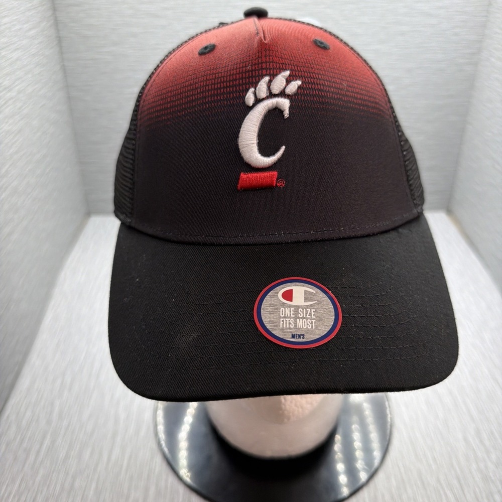 Champion Cincinnati‎ Bearcats Trucker Hat Black Red Snapback NCAA Mesh Cap